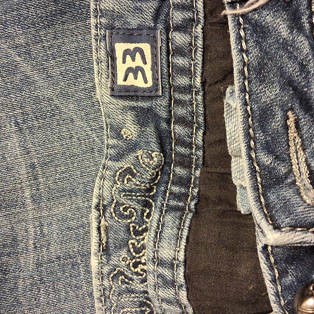 Miss Me Blue Boot Cut Jeans with Silver Accents - Picture 8 of 14
